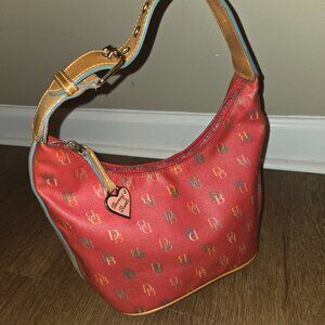 Dooney & Bourke Vintage Rainbow Zipper Multicolor Logo Hobo, Shoulder Bag